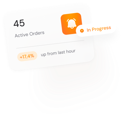 45 active orders, in progress